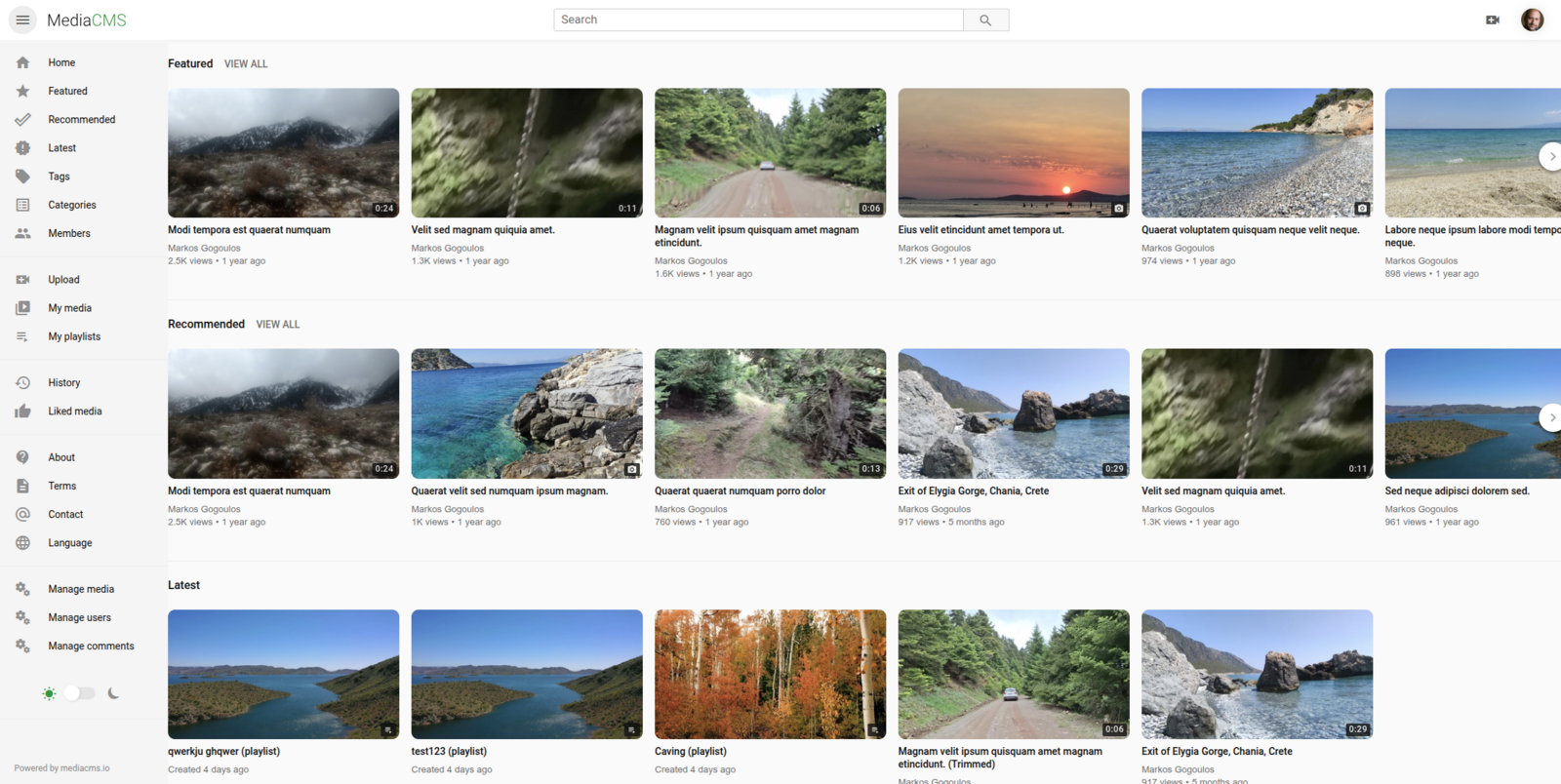 Full-width screenshot from mediacms.io