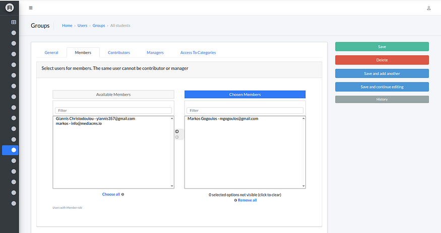 Setting Group members